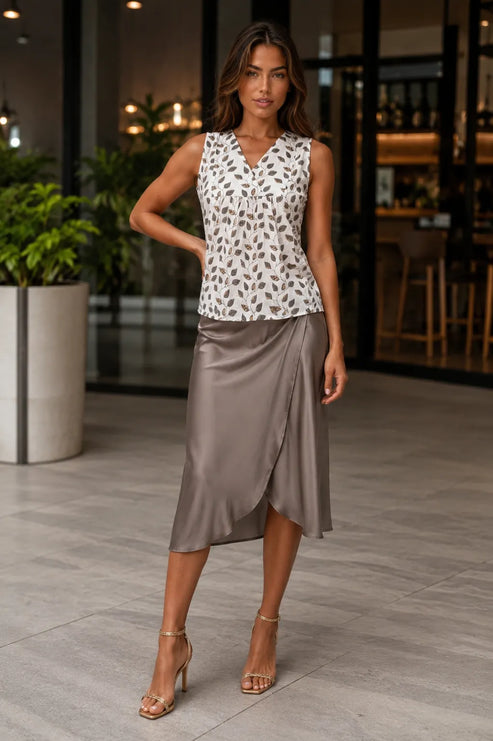 Nira - Overlap V-Neckline Top