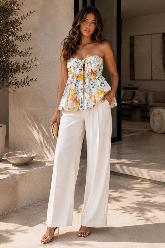 Florea - Front Tie & Smocked Back Tube Top