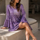 The Liora - Lace-Edged Bell Sleeve Dress
