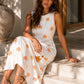Solene - Handblocked Boat Neck Midi Dress