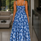 The Elira - Sweetheart Neckline Midi Dress- Dark Blue
