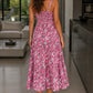 The Elira - Sweetheart Neckline Midi Dress- Pink