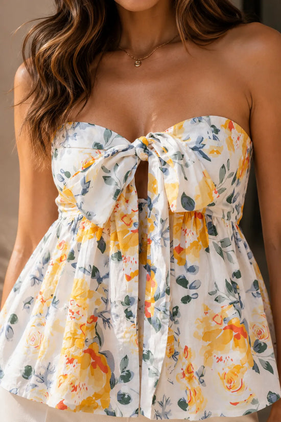 Florea - Front Tie & Smocked Back Tube Top