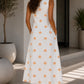Solene - Handblocked Boat Neck Midi Dress