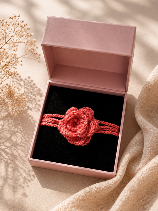 Gul – Handmade Crochet Floral Necklace- Red