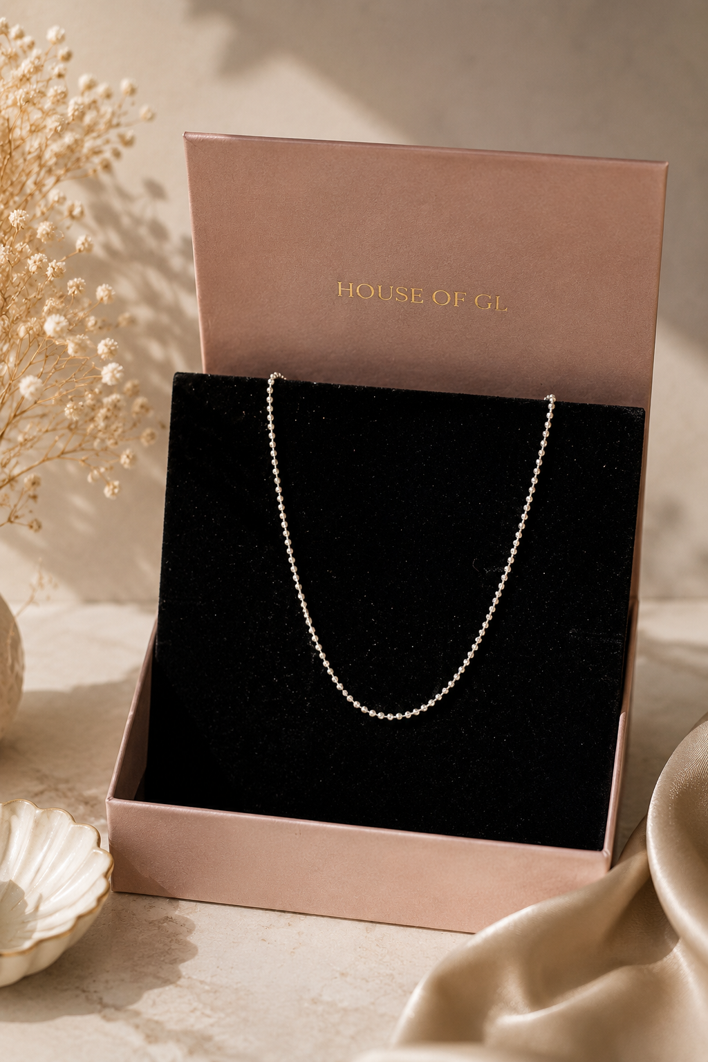 Leena – Authentic 925 Sterling Silver Dainty Ball Chain Necklace