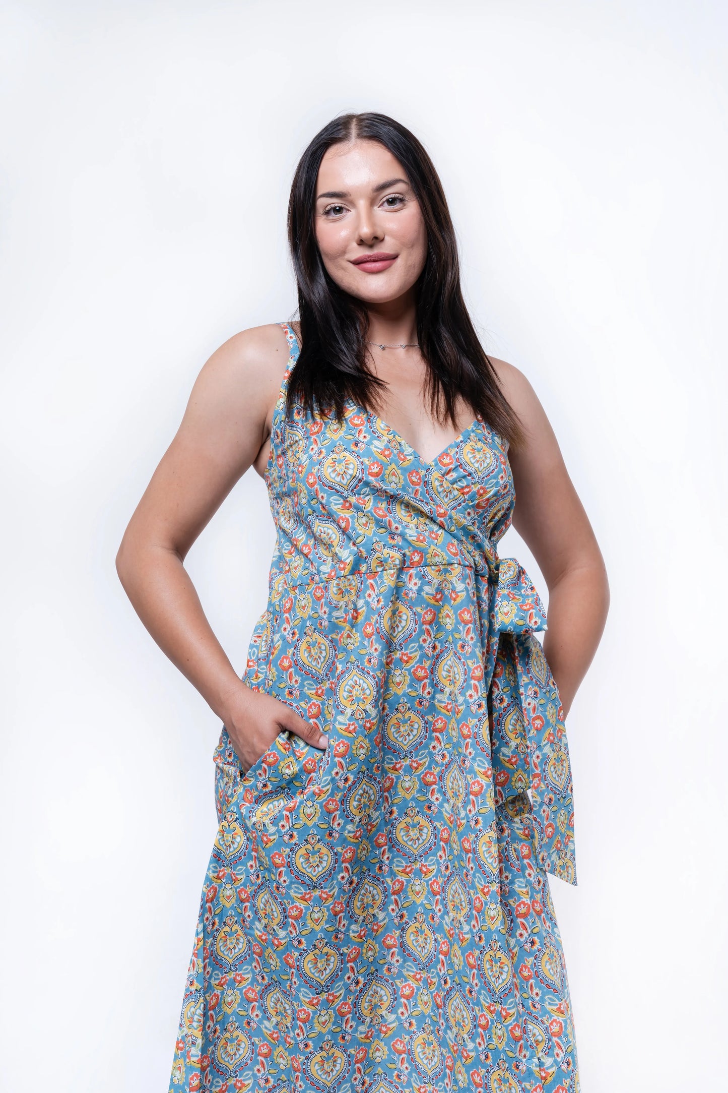 Oraya - Side Tie Midi Dress