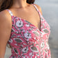 The Elira - Sweetheart Neckline Midi Dress- Pink