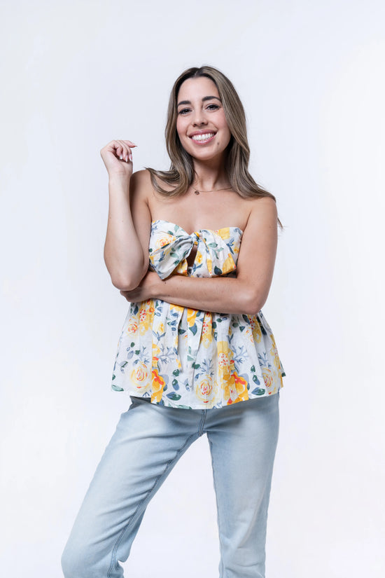 Florea - Front Tie & Smocked Back Tube Top