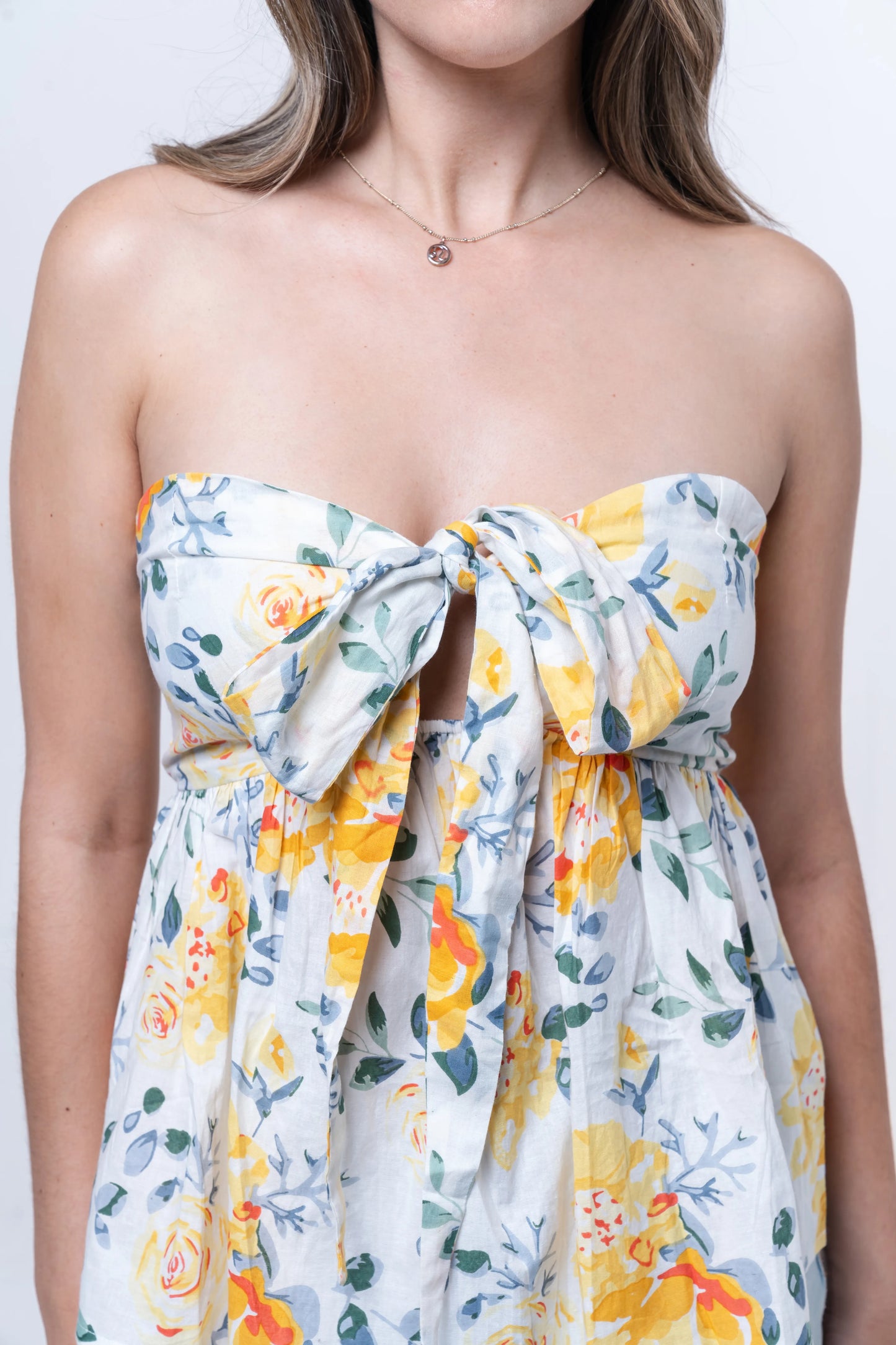 Florea - Front Tie & Smocked Back Tube Top