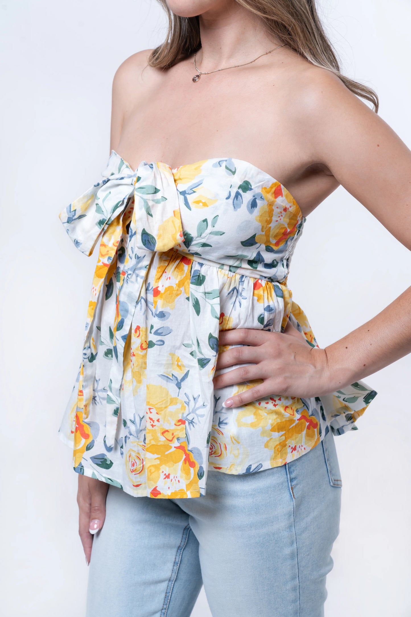 Florea - Front Tie & Smocked Back Tube Top