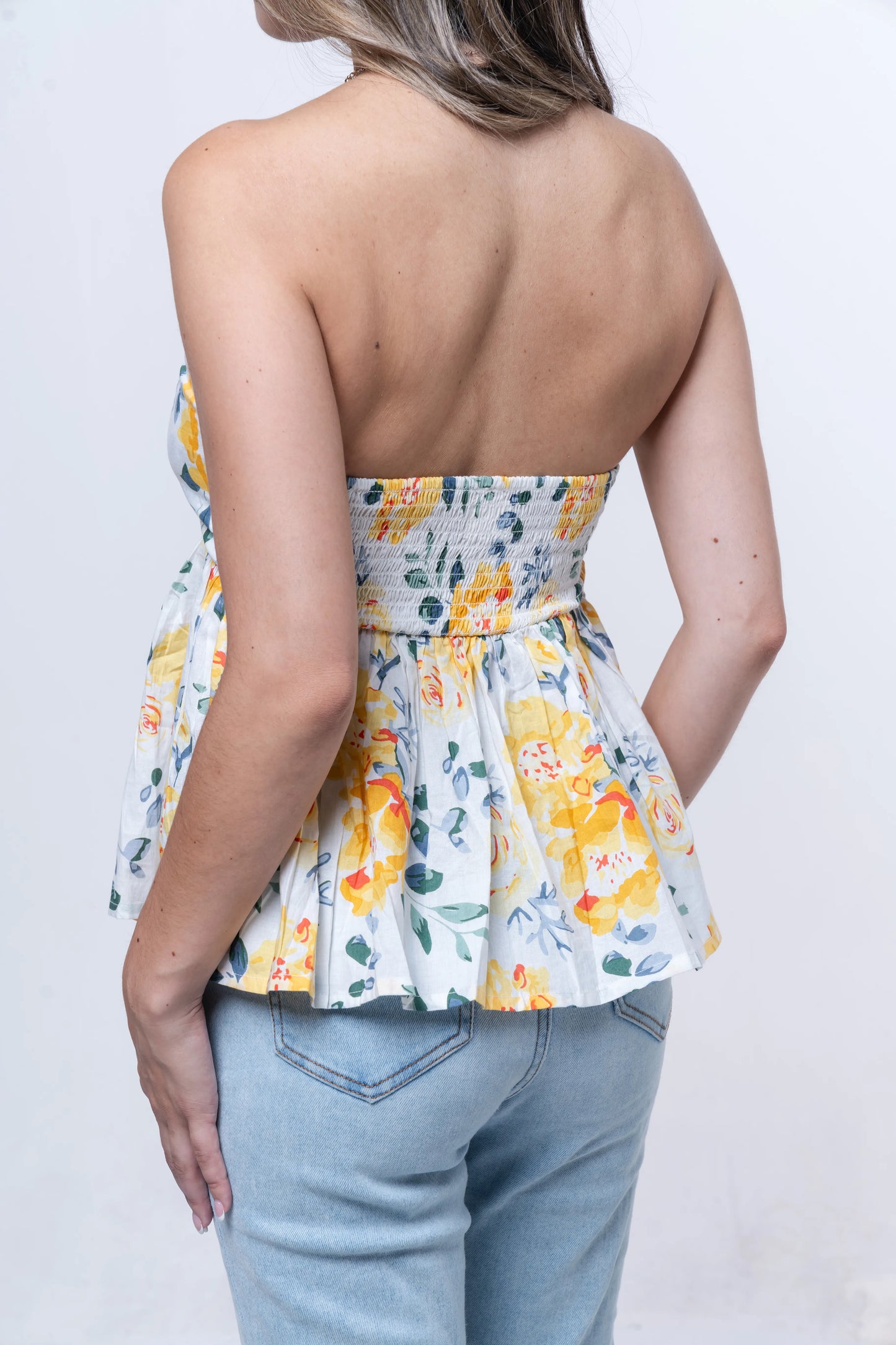 Florea - Front Tie & Smocked Back Tube Top
