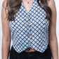 Sage - Breezy Vest Top- Blue Check