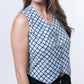 Sage - Breezy Vest Top- Blue Check