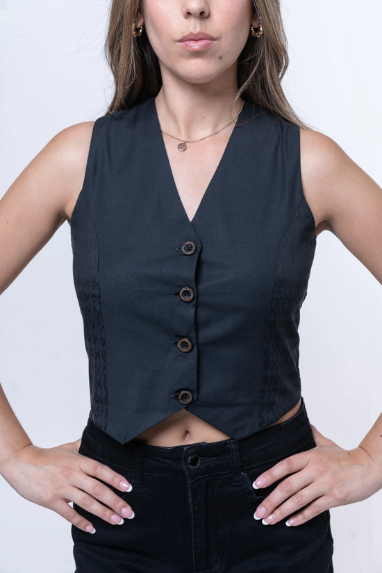 Sage - Breezy Vest Top- Black