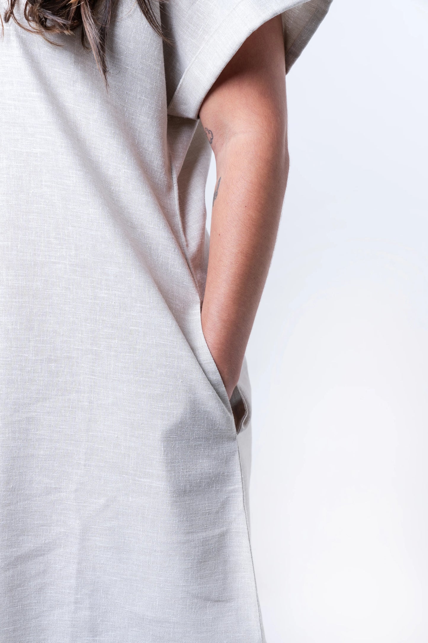 Nolie - Free Size Khadi Cotton Shirt Dress
