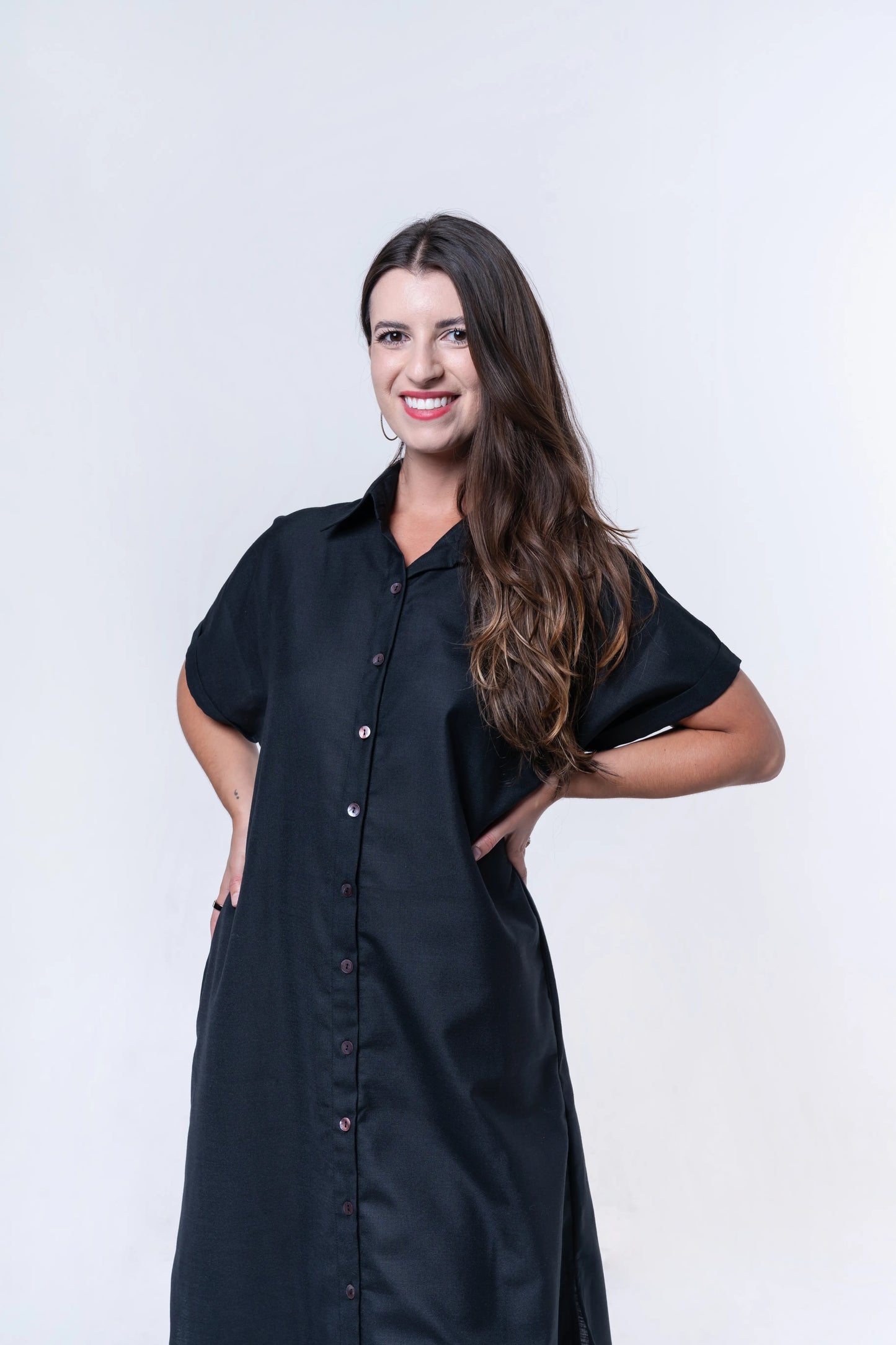 Nolie - Free Size Khadi Cotton Shirt Dress