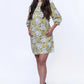Vireya - Notched Neck A-Line Mini Dress