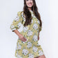 Vireya - Notched Neck A-Line Mini Dress