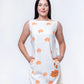 Solene - Handblocked Boat Neck Midi Dress