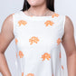 Solene - Handblocked Boat Neck Midi Dress