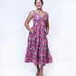 The Elira - Sweetheart Neckline Midi Dress- Pink