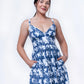 The Elira - Sweetheart Neckline Midi Dress- Dark Blue