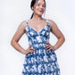 The Elira - Sweetheart Neckline Midi Dress- Dark Blue