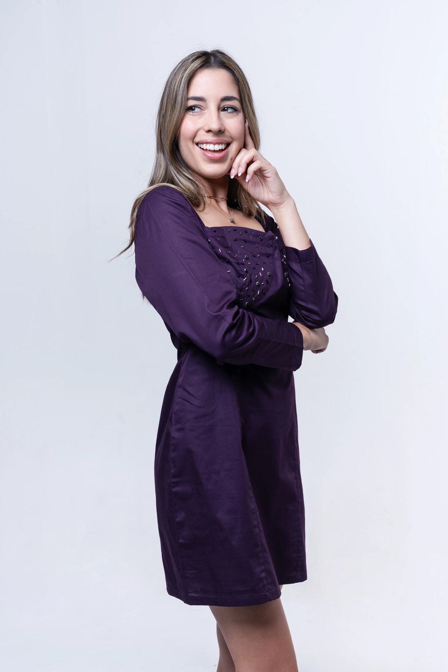 Amethyst Sweetheart Neckline Dress