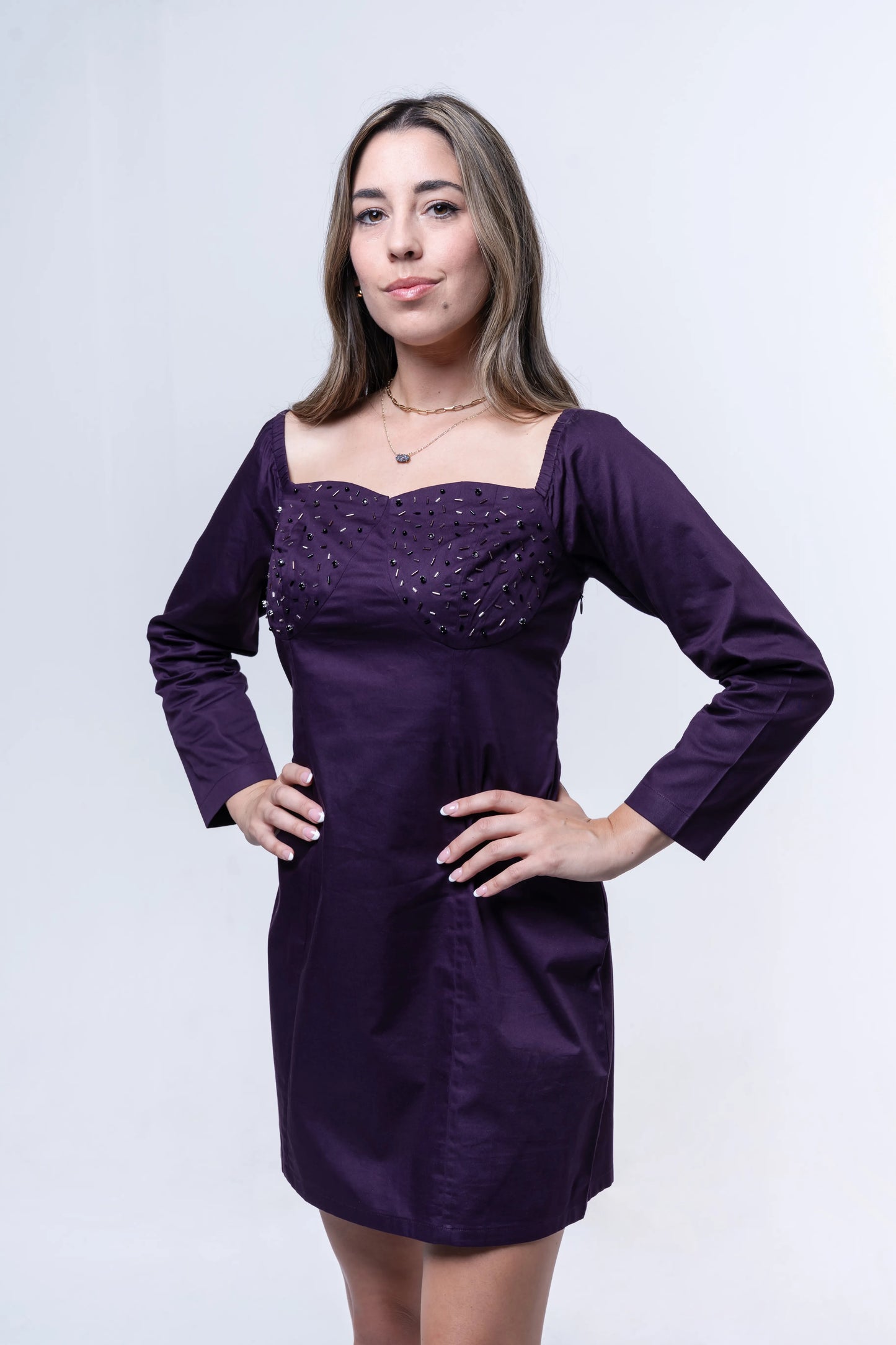 Amethyst Sweetheart Neckline Dress