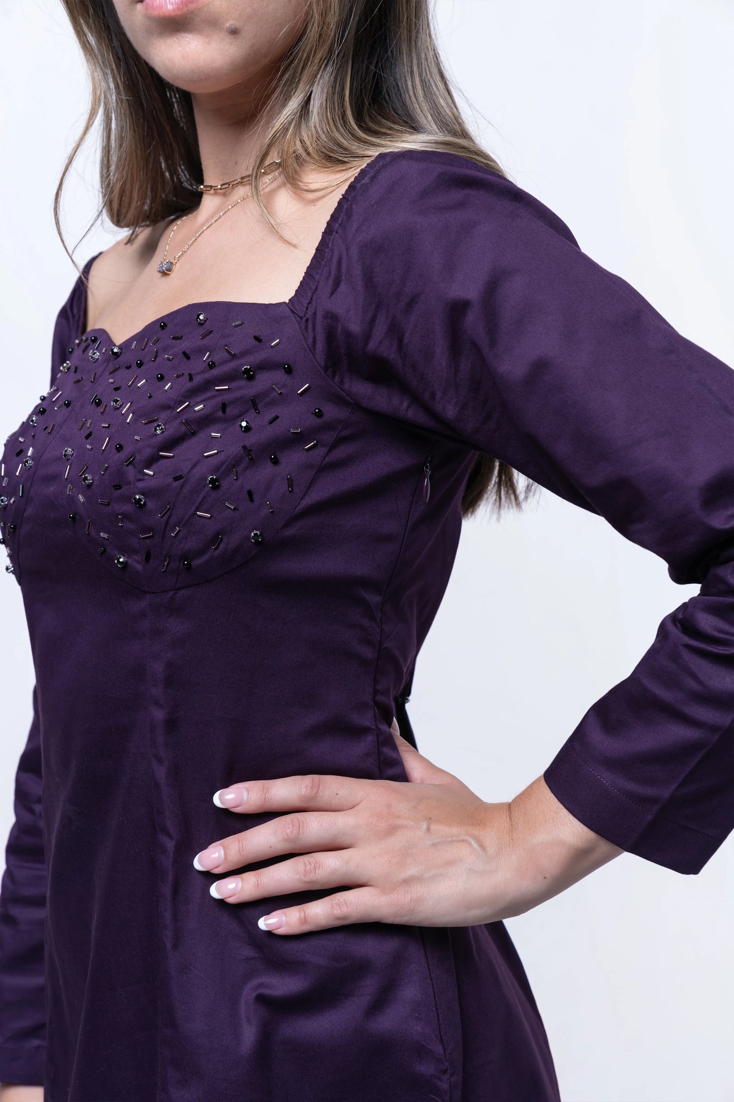 Amethyst Sweetheart Neckline Dress