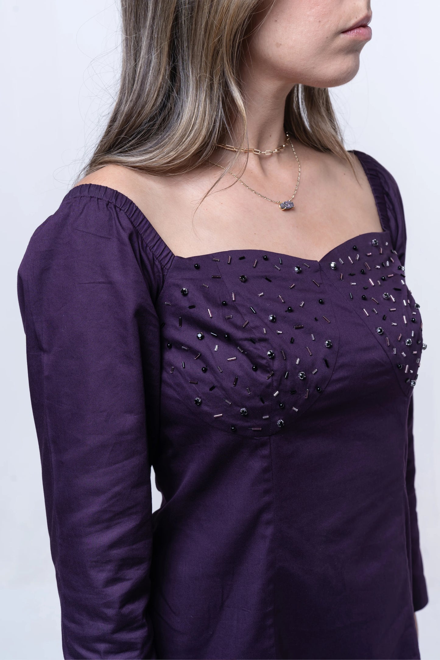 Amethyst Sweetheart Neckline Dress