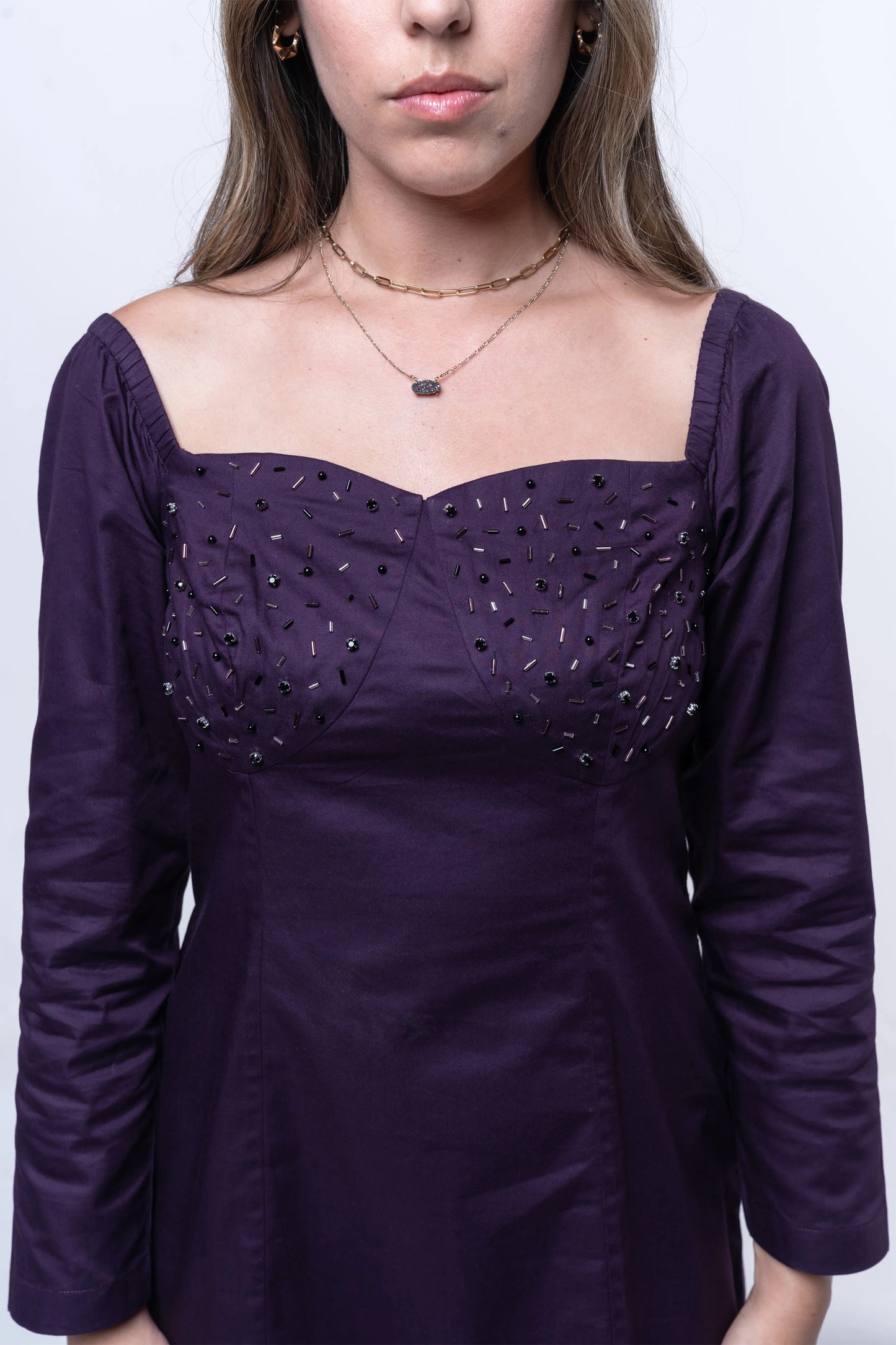 Amethyst Sweetheart Neckline Dress